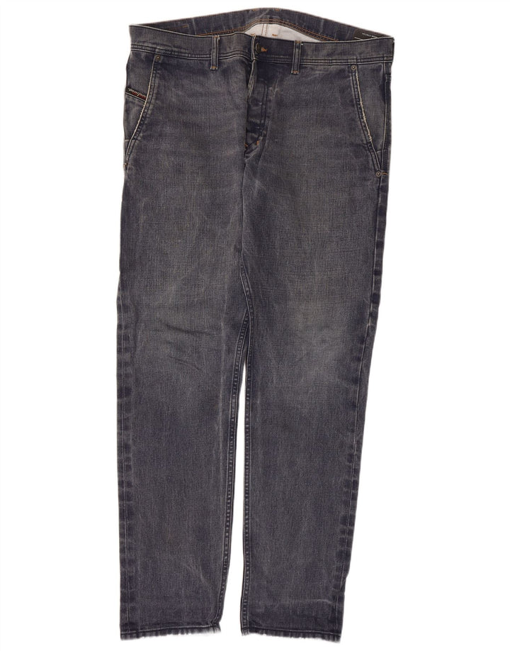 Diesel Mens Slim Jeans W36 L31 Azul Marinho Algodão
