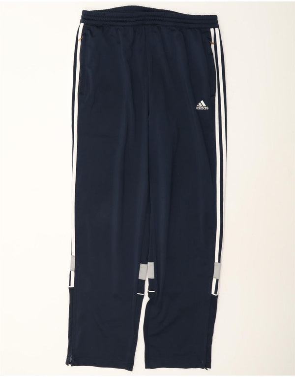 Calça de treino masculina Adidas UK 44/46 grande bloco colorido azul marinho