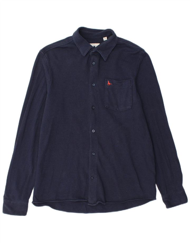 Camisa masculina Jack Wills com ajuste relaxado, algodão azul marinho médio