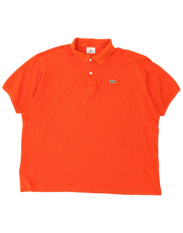 Camisa polo masculina Lacoste tamanho 7 2XL algodão laranja