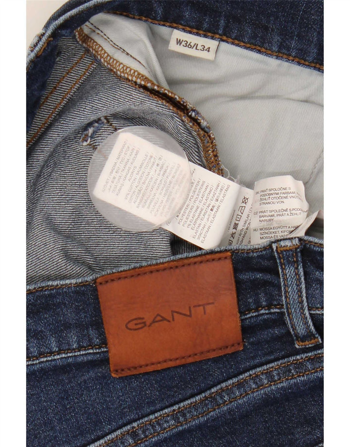 Gant Mens Slim Jeans W36 L30 Azul Algodão