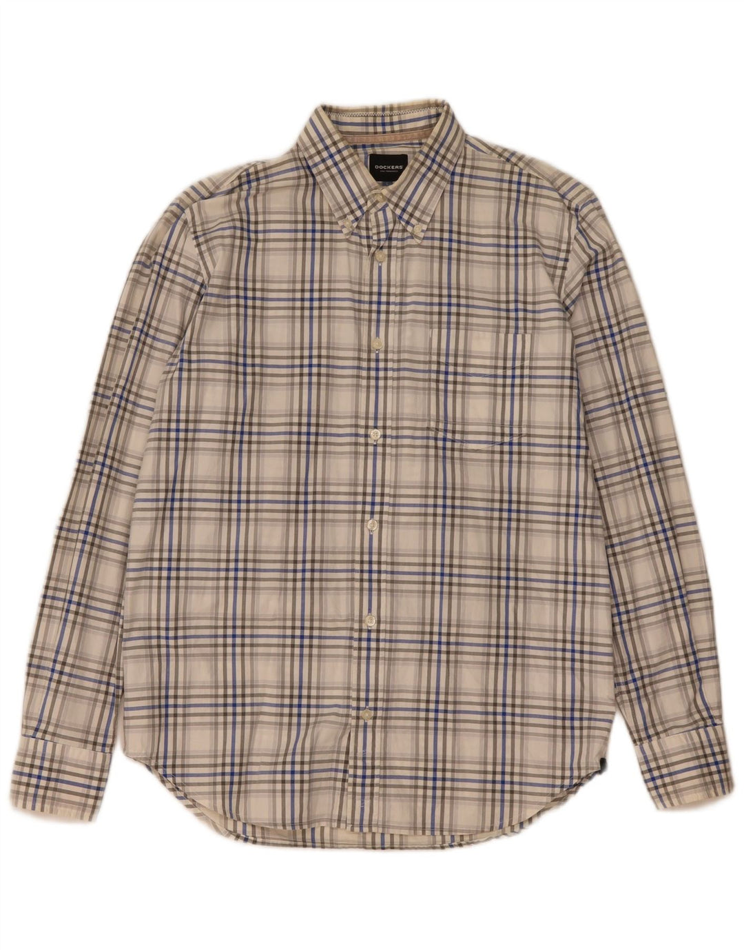 Camisa masculina Dockers tamanho 42/44 grande algodão xadrez multicolorido