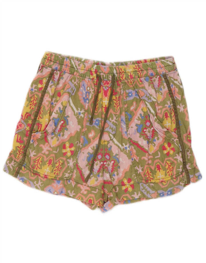 Zara Shorts Chino Feminino Pequeno W26 Multicolorido Floral