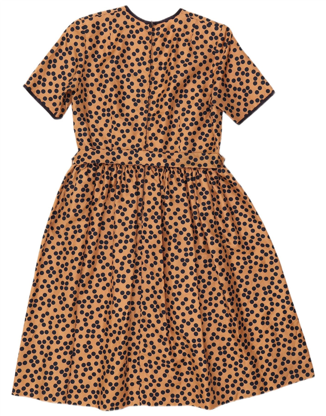 Vestido feminino vintage linha A UK 12 marrom médio manchado