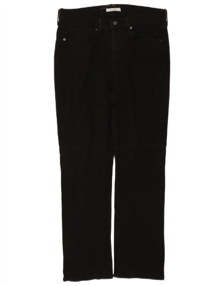 Calça jeans reta clássica feminina Levi's W31 L30 algodão preto