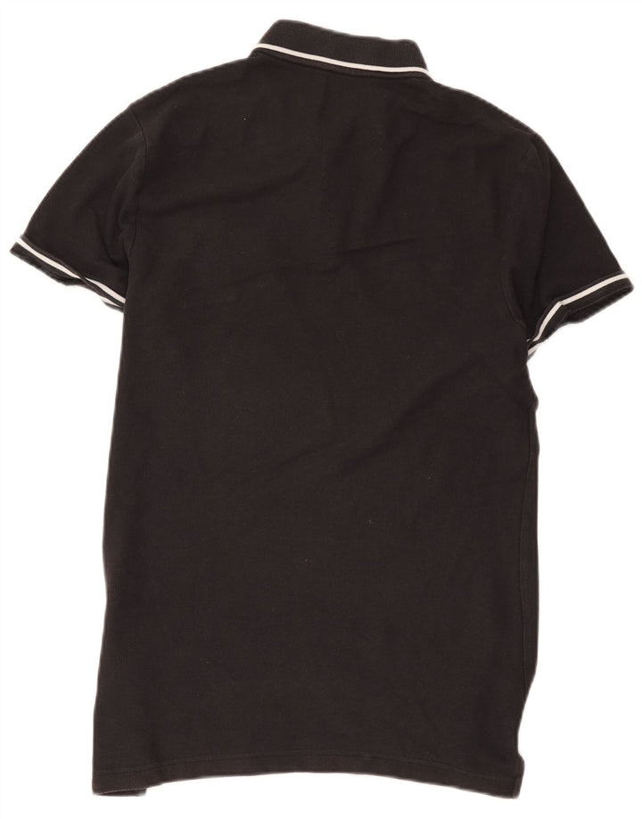 Camisa polo masculina NIKE média preta listrada de algodão