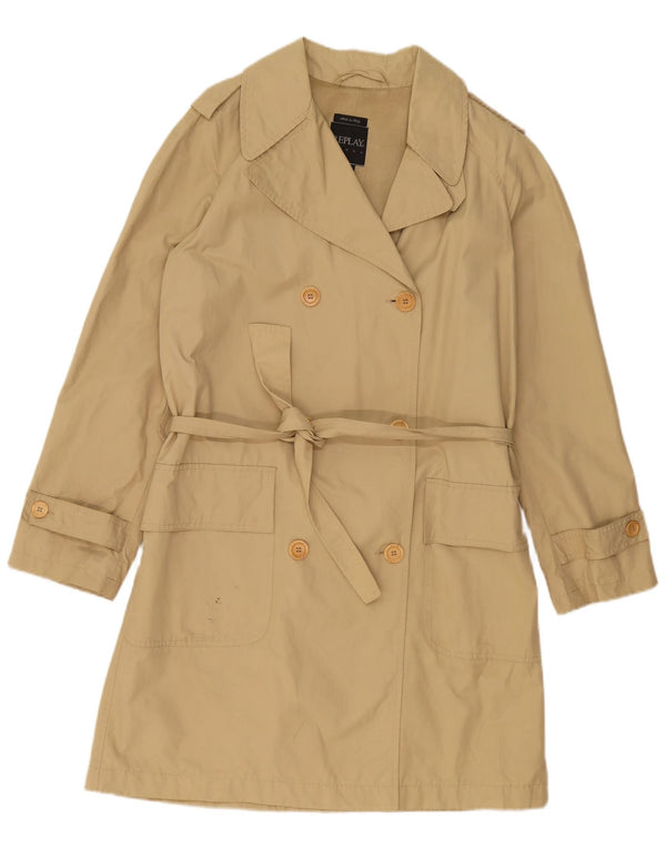 Trench Coat feminino REPLAY UK 14 algodão bege médio