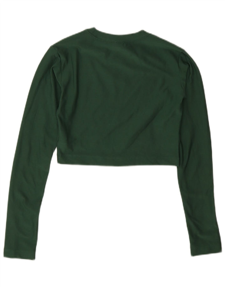 Top cropped feminino Nike manga comprida 12-13 anos grande poliéster verde