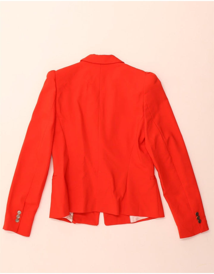 Jaqueta blazer feminina Zara com 1 botão Reino Unido 38 acetato vermelho médio