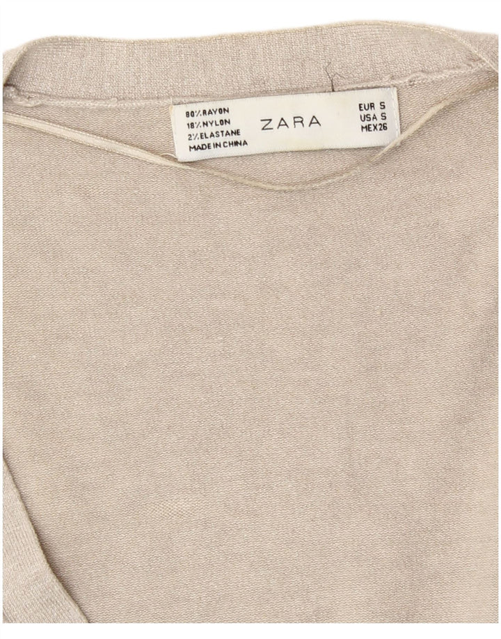 Suéter cardigã feminino Zara Reino Unido 10 pequeno cinza