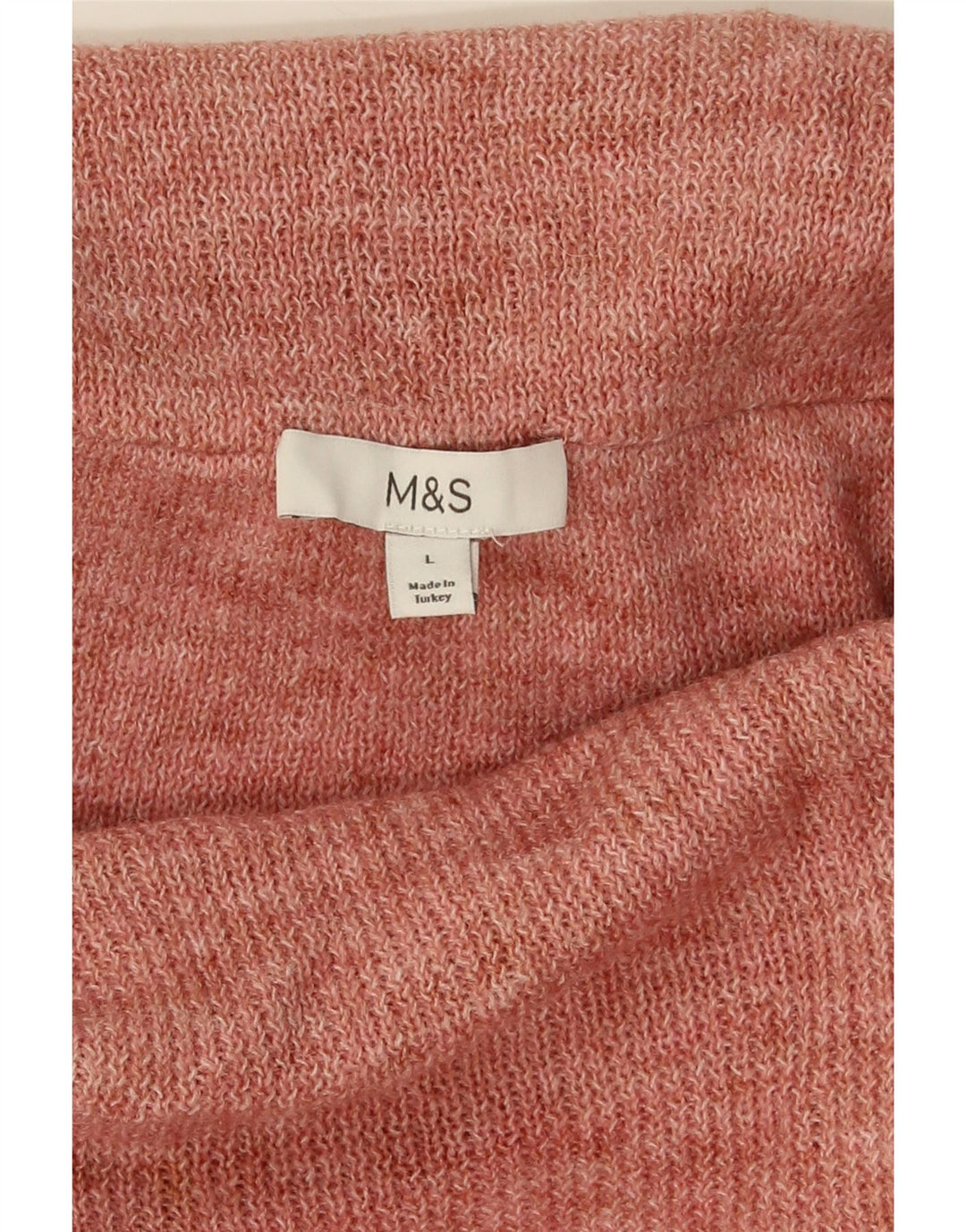 Suéter feminino Marks & Spencer com gola redonda Reino Unido 16 grande rosa manchado