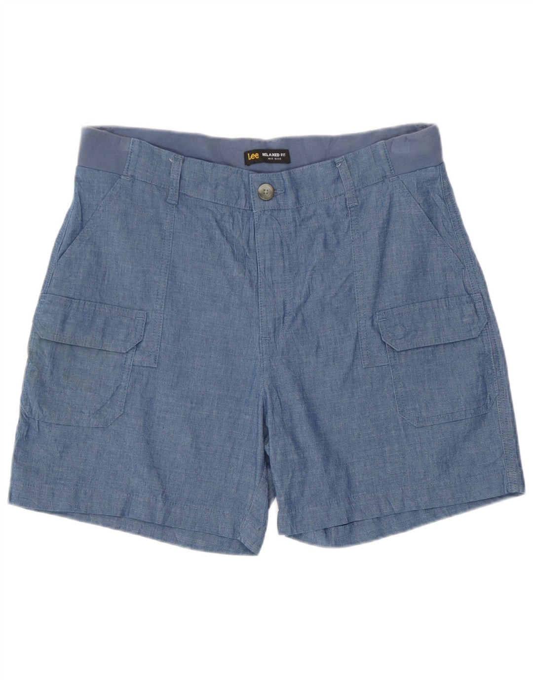 Shorts cargo feminino Lee de cintura média e ajuste relaxado W34 grande azul