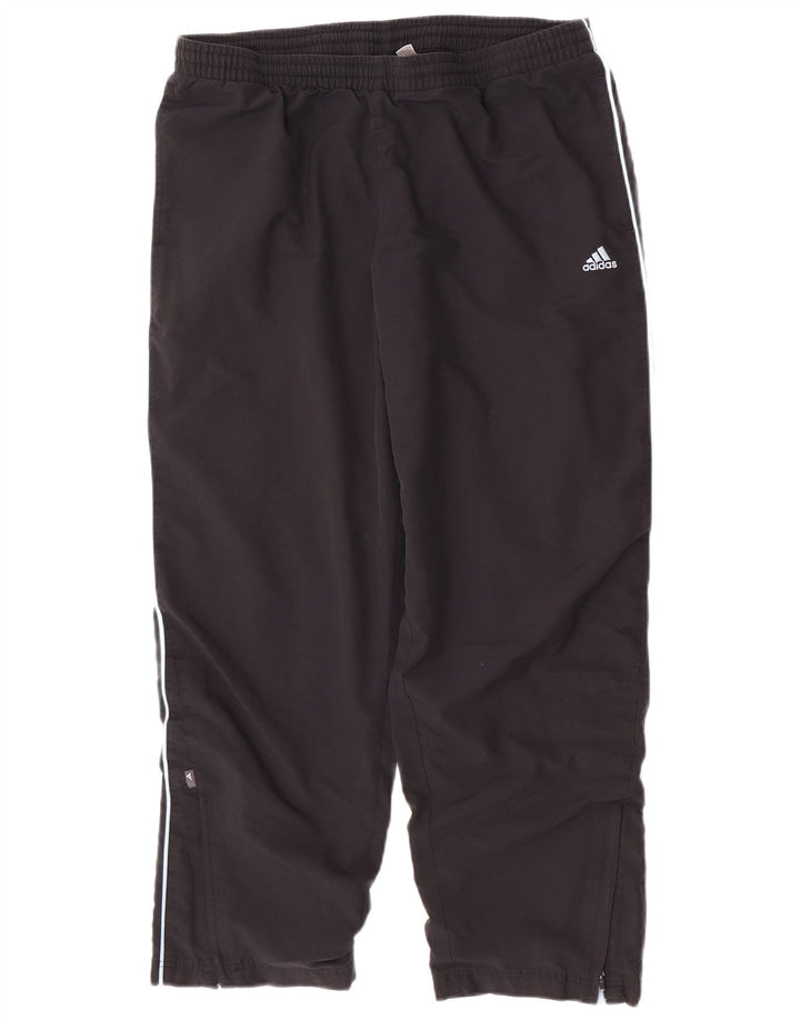 Calças de treino femininas Adidas UK 18 XL preto poliéster
