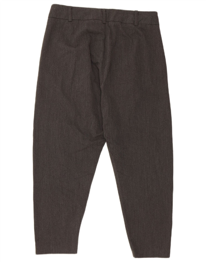 Calça feminina Zara Capri Harem pequena W26 L20 cinza viscose