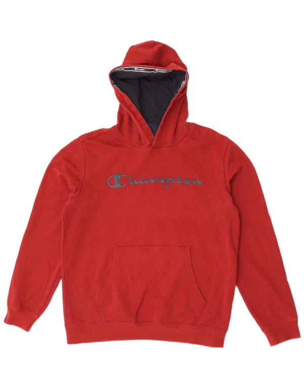 Jumper com capuz gráfico Champion Boys 15-16 anos 2XL algodão vermelho