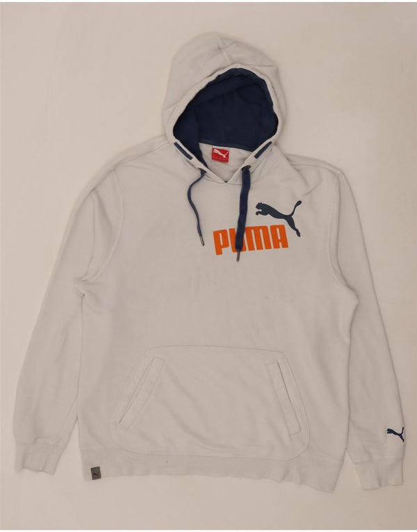 PUMA Mens Graphic Hoodie Jumper XL Branco