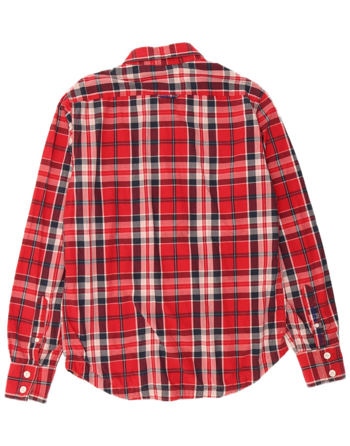 Camisa masculina Superdry XL algodão xadrez vermelho