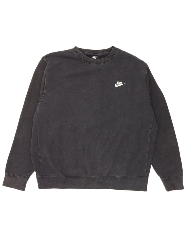 NIKE Mens Moletom Jumper Grande Algodão Preto