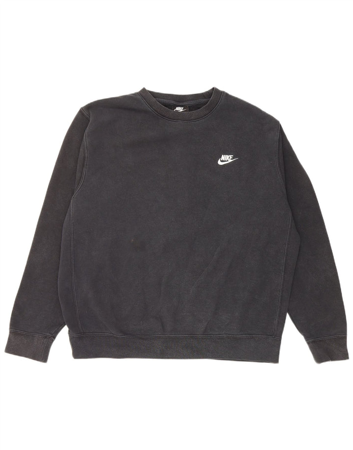 NIKE Mens Moletom Jumper Grande Algodão Preto