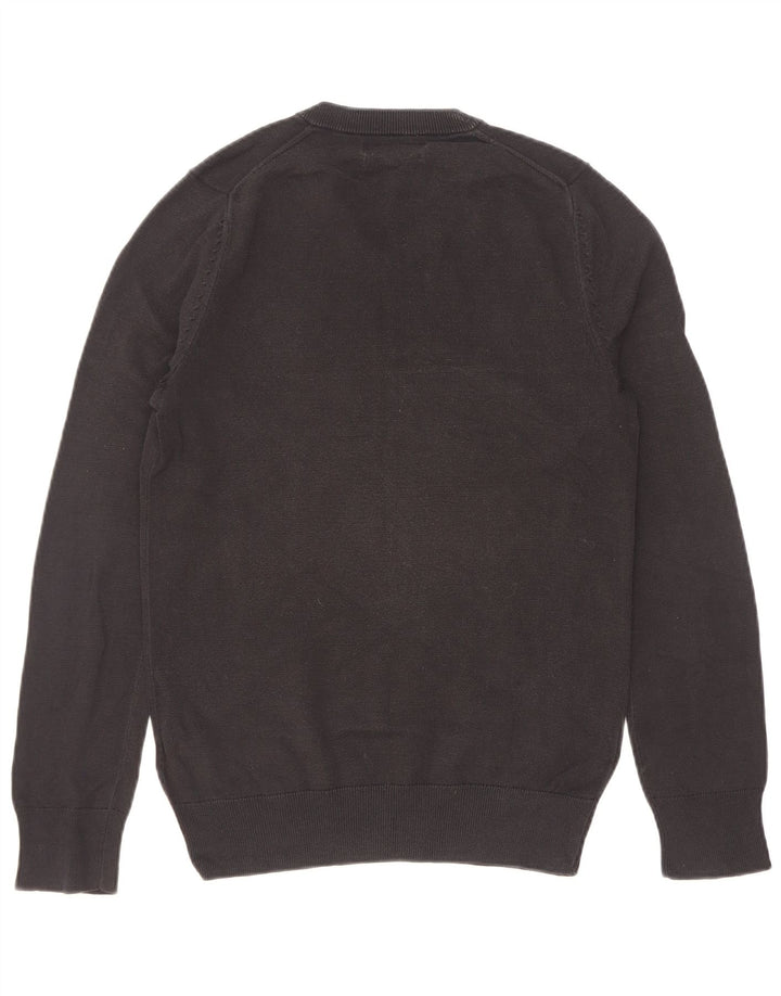 Suéter masculino Marks & Spencer com decote em V XS de algodão preto