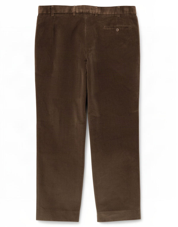 Calça masculina de veludo cotelê Marks & Spencer sob medida W38 L31 algodão marrom