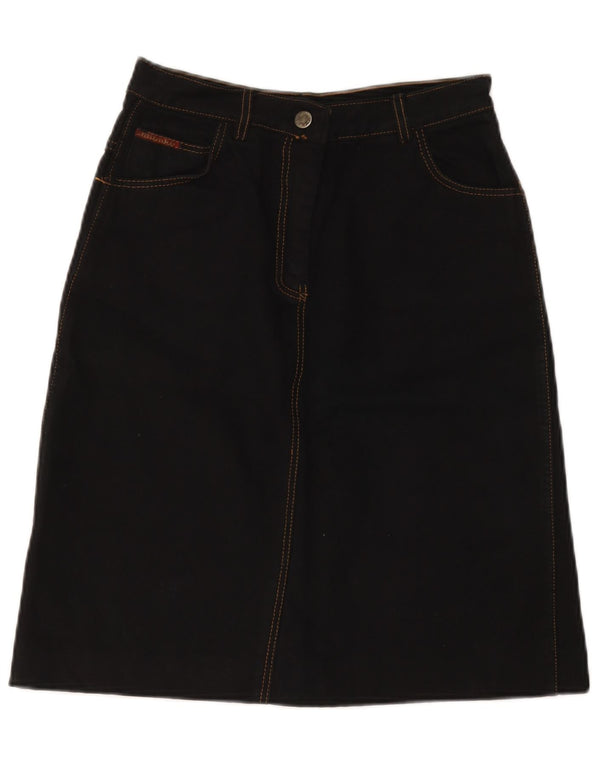 Saia jeans feminina vintage IT 42 médio W28 algodão preto
