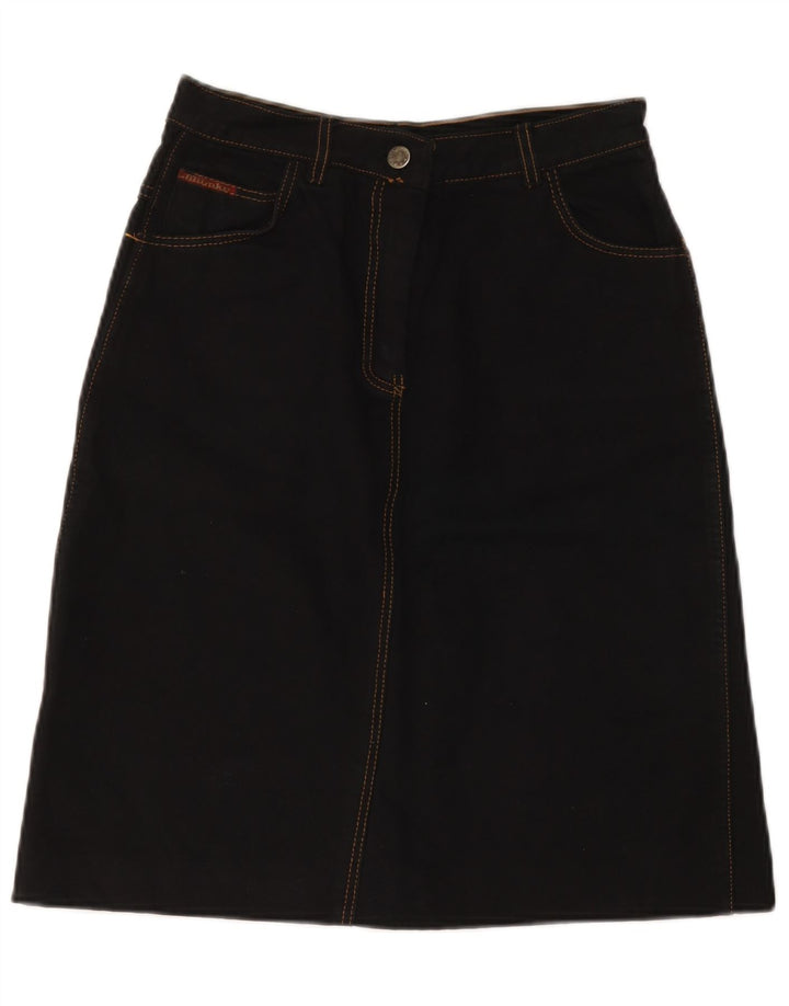 Saia jeans feminina vintage IT 42 médio W28 algodão preto