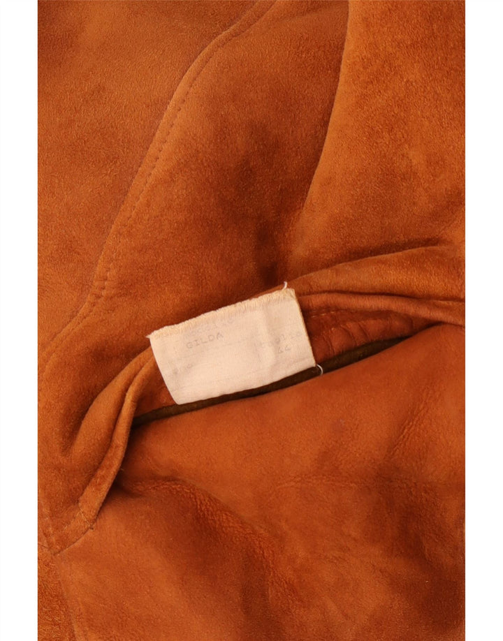 Casaco feminino vintage de shearling IT 44 médio bege shearling clássico