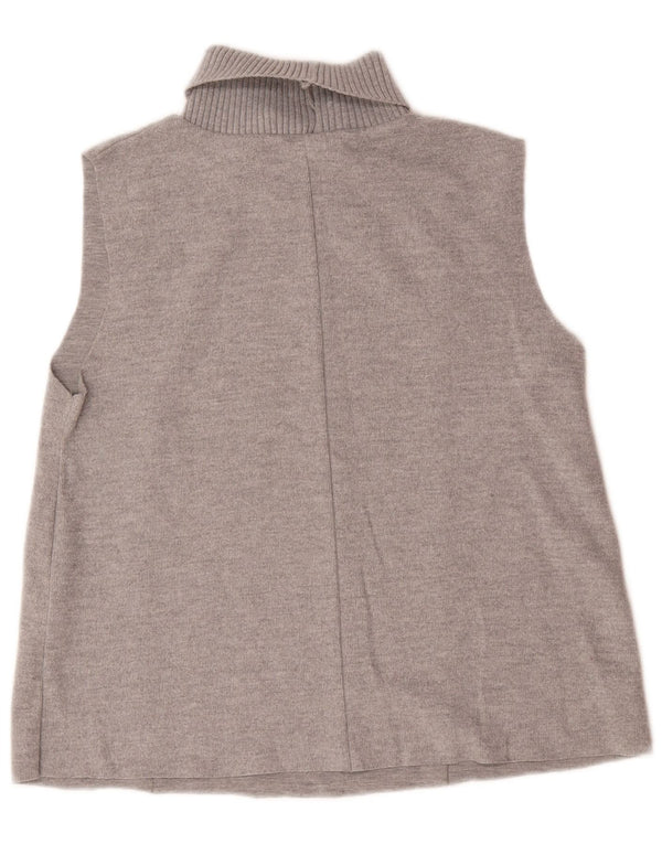 Zara Womens Vest Tank Top UK 16 Grande Algodão Cinza