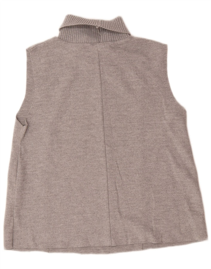 Zara Womens Vest Tank Top UK 16 Grande Algodão Cinza