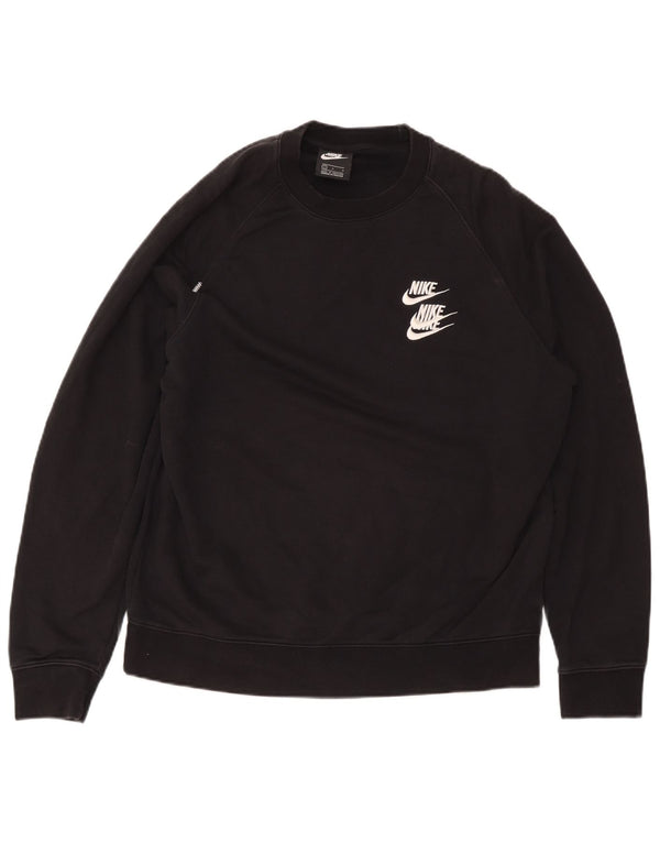 Nike masculino gráfico moletom jumper grande algodão preto