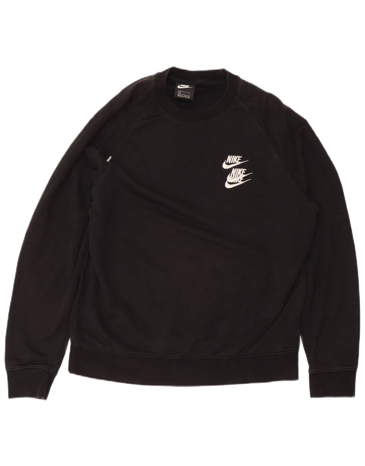 Nike masculino gráfico moletom jumper grande algodão preto