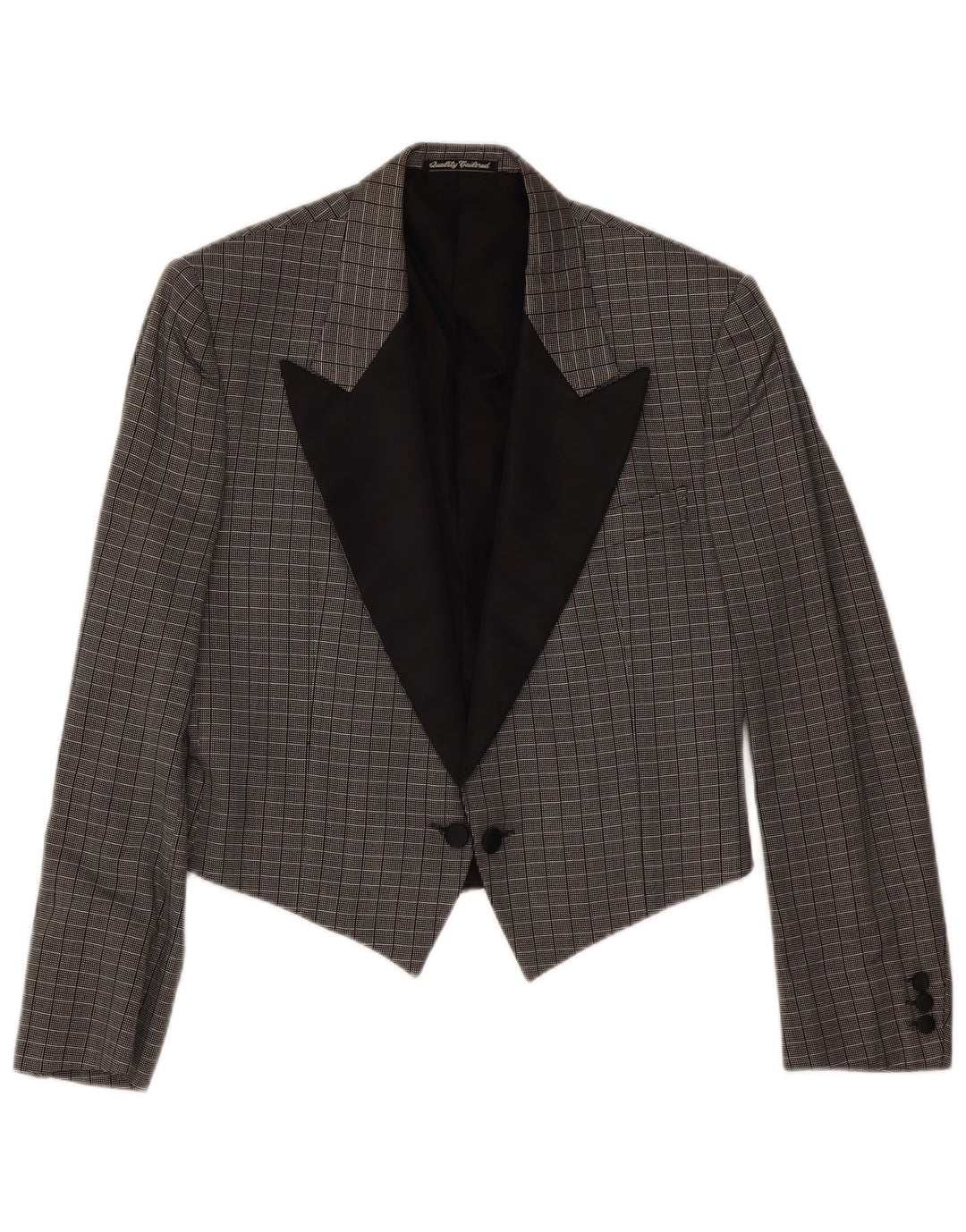 Jaqueta blazer feminina Sidi com peito duplo IT 48 XL cinza xadrez seda