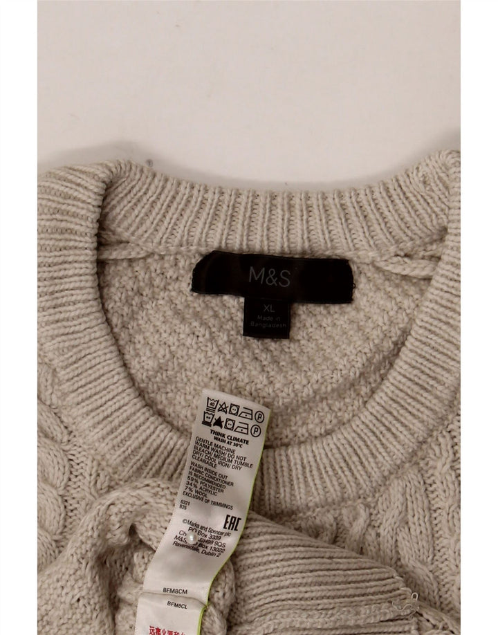 Suéter masculino Marks & Spencer com gola redonda XL poliéster cinza