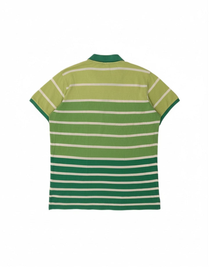 Camisa polo masculina KAPPA grande algodão listrado verde