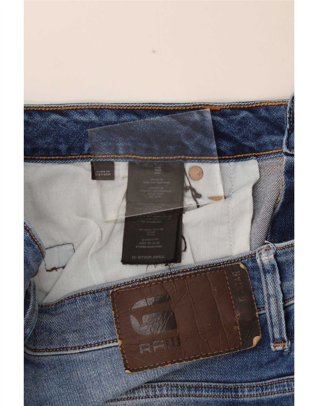 G-Star Masculino 3D Arc Slim Jeans W33 L34 Azul Algodão