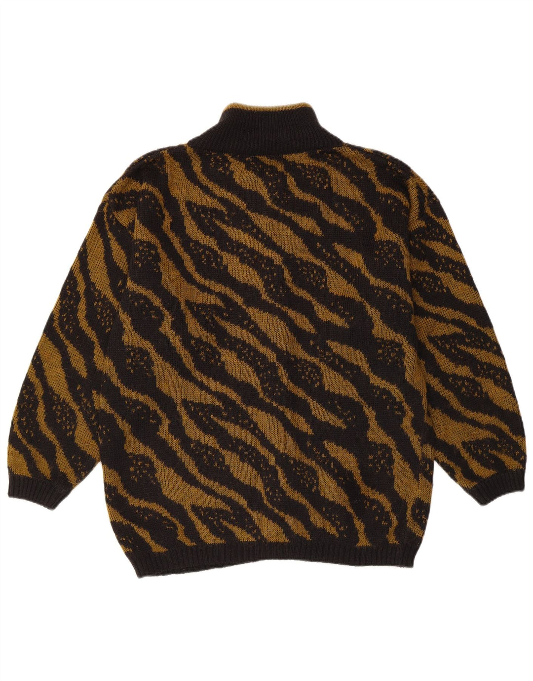 Suéter cardigã feminino VINTAGE Reino Unido 16 listrado preto grande