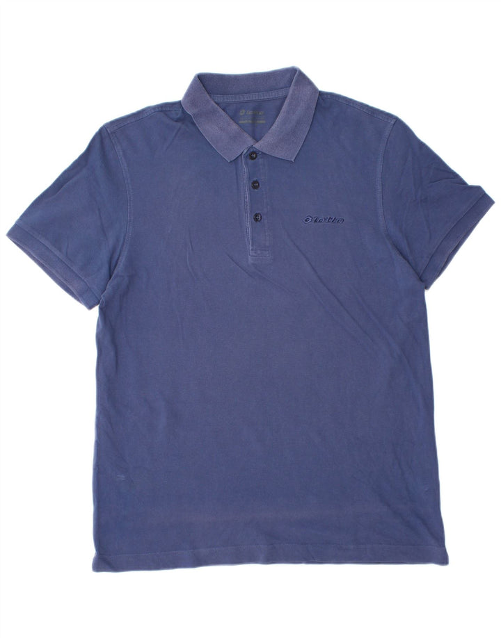 Camisa polo masculina Lotto grande algodão azul