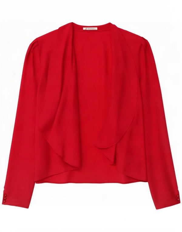 Top cardigã feminino vintage Reino Unido 12 rosa médio
