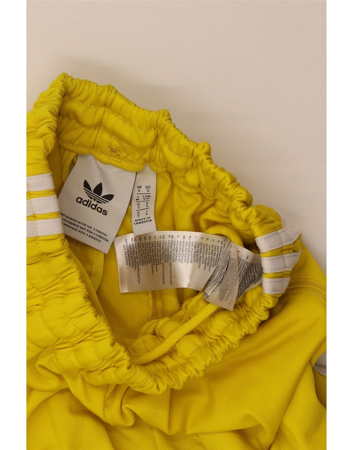 Calças de treino femininas ADIDAS UK 8 pequeno poliéster amarelo