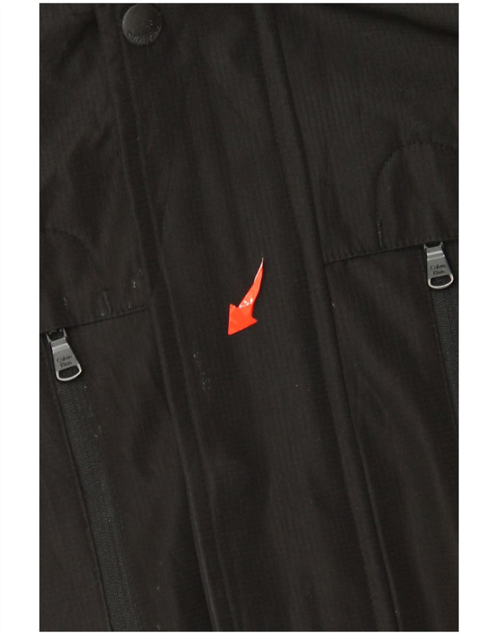 Jaqueta corta-vento masculina Calvin Klein com capuz Reino Unido 40 grande poliéster preto