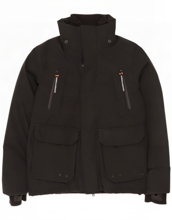 Superdry Mens Loose Fit Padded Jacket UK 36 Small Black Polyester