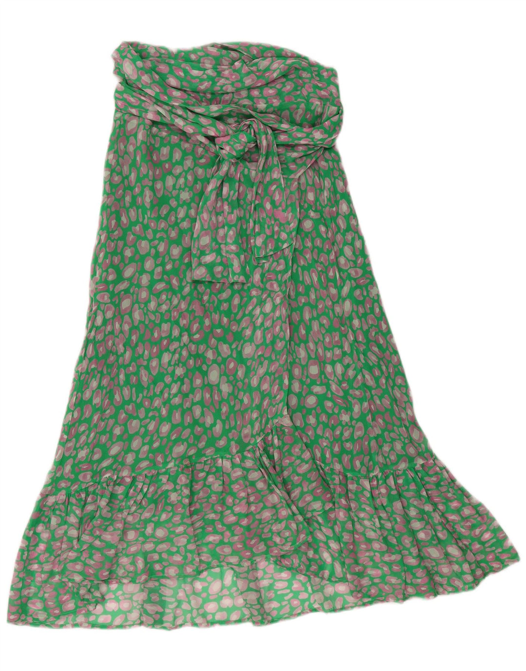 Saia feminina VINTAGE pequena W33 viscose manchada verde