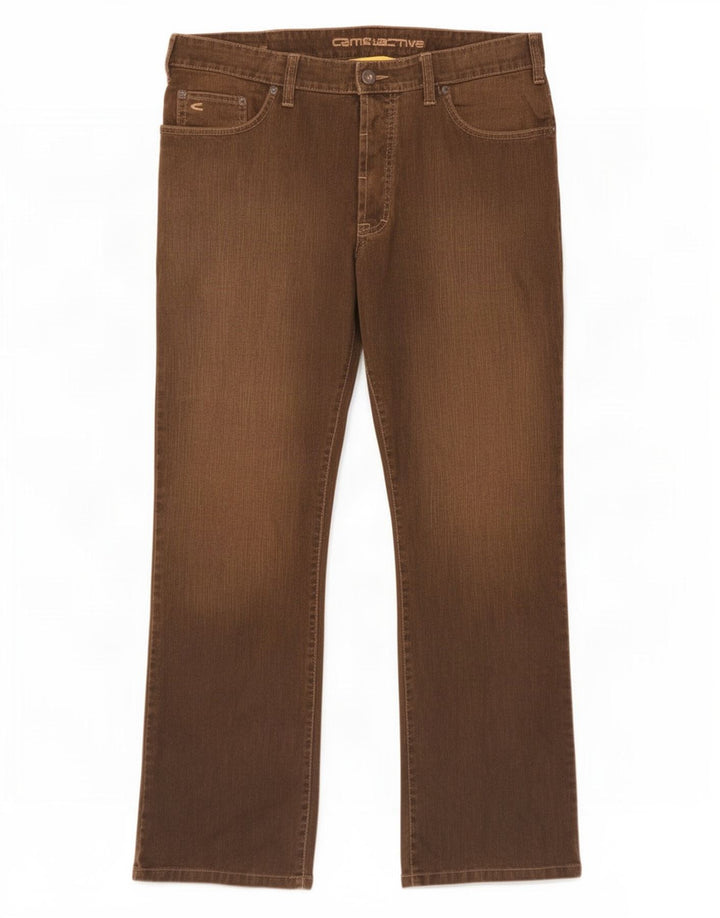 Calça jeans reta masculina Camel Active W38 L30 algodão marrom