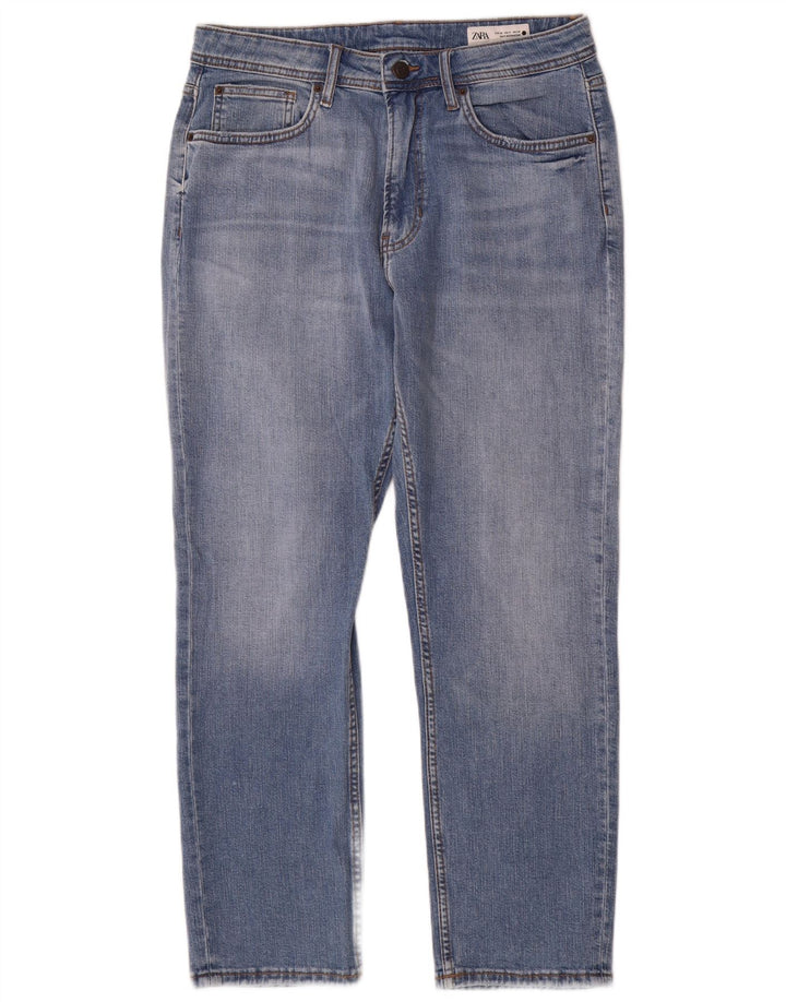 Calça jeans reta feminina Zara EU 40 médio W30 L29 algodão azul