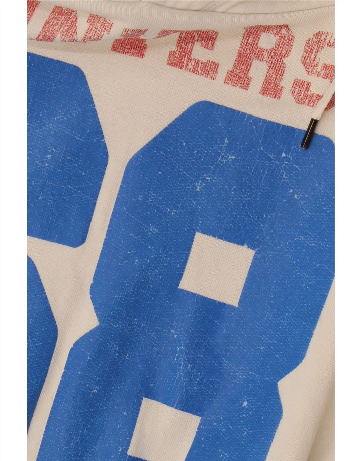 Suéter com capuz gráfico masculino CONVERSE médio algodão branco