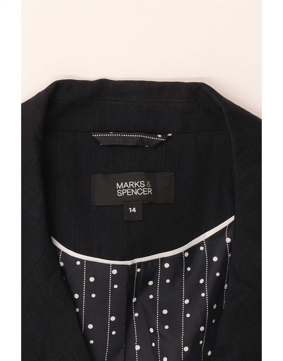 Jaqueta blazer feminina Marks & Spencer com 1 botão Reino Unido 14 azul marinho médio