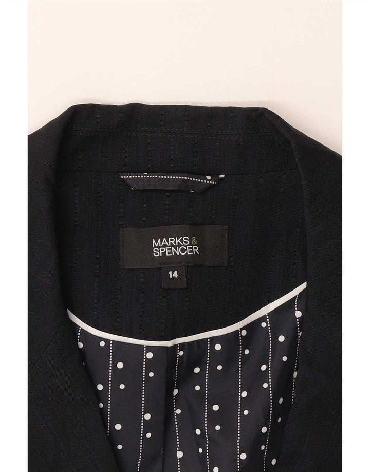 Jaqueta blazer feminina Marks & Spencer com 1 botão Reino Unido 14 azul marinho médio