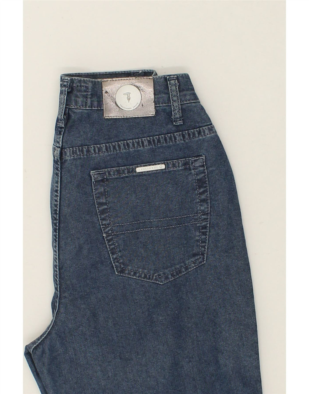 TRUSSARDI Womens Straight Jeans W25 L29 Blue Cotton Vintage Trussardi and Second-Hand Trussardi from Messina Hembry 