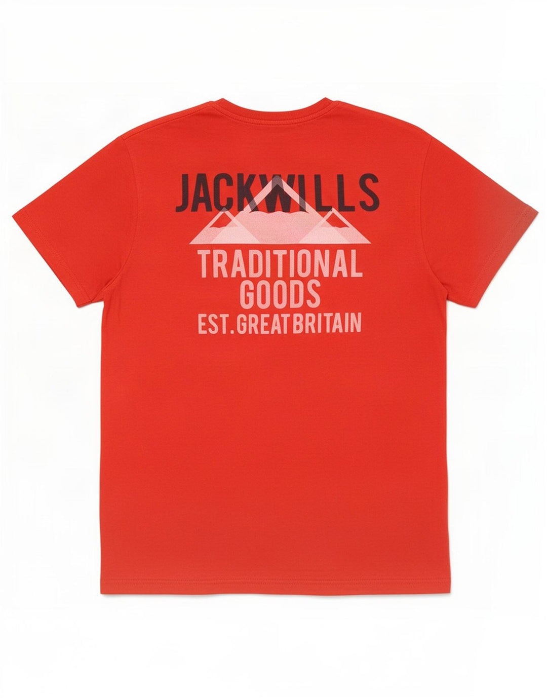 Camiseta gráfica masculina Jack Wills Top médio algodão vermelho